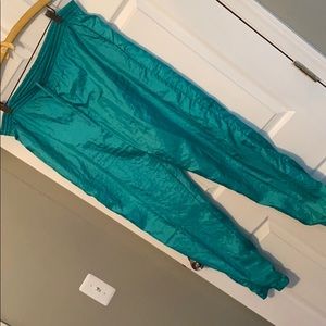 Vintage Unisex teal windbreaker track pants